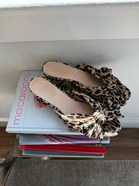 Loeffler Randall animal print bow shoes